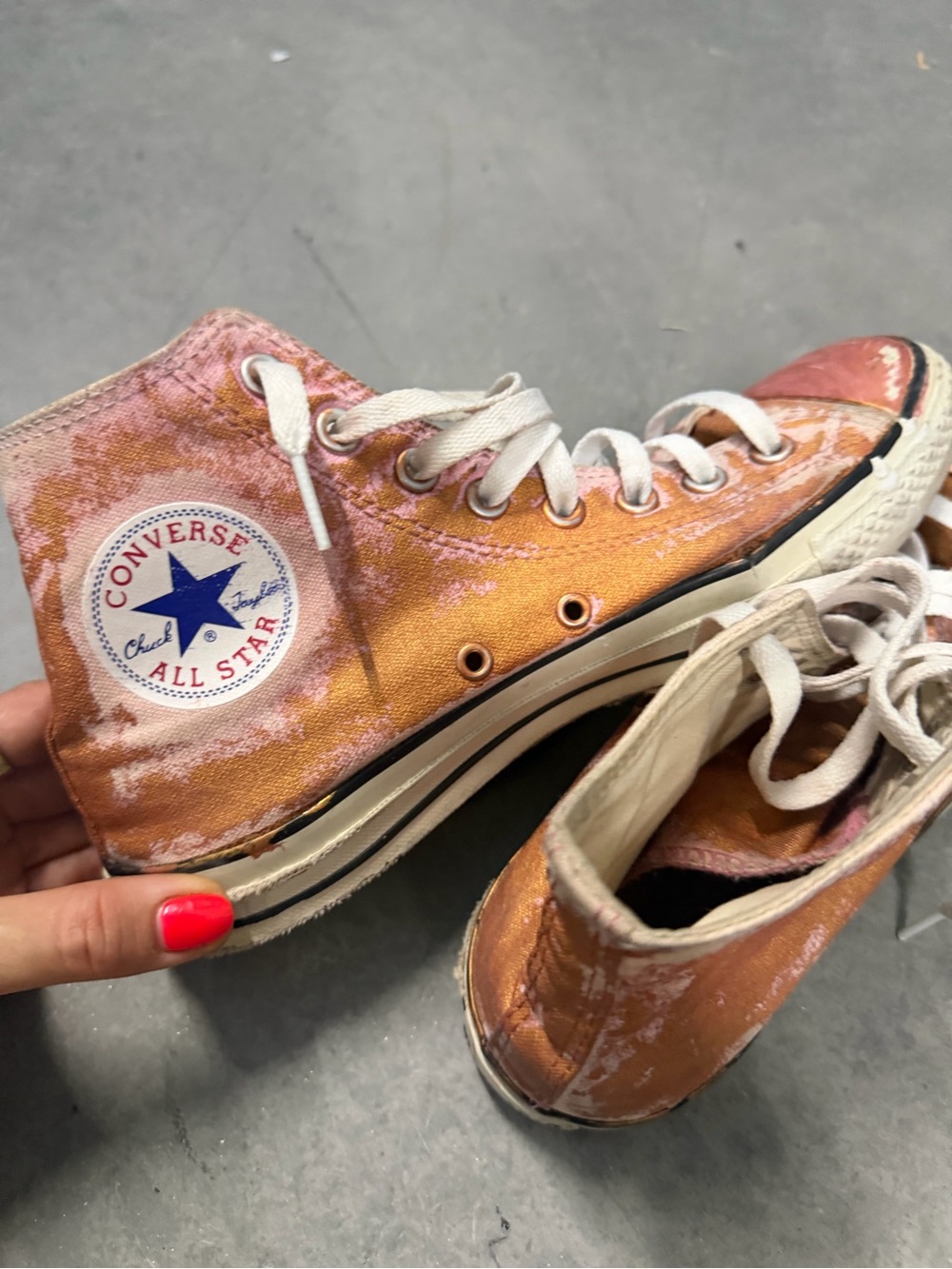 Converse Women's Chuck Taylor All Star High Top Sneakers - Orange Pink